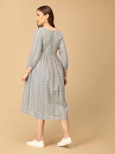 Image of The Mom Store Maternity and Nursing Dress | Pre and Post Pregnancy Dress for Womens | Zipper /Button Opening | Causal Wear | Trendy Stylish Causal Dresses for New Moms