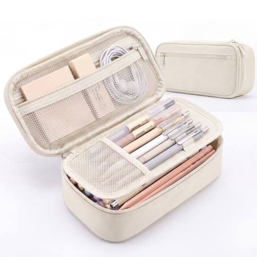 Image of WEMATE Pencil Case, Large Storage Organizer, Makeup Bag, Teacher Must - have, Big Pencil Pouch, Marker Case for College