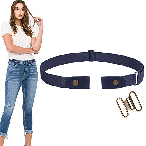 Image of WERFORU No Buckle Stretch Belt for Women and Men Elastic Waist Belt up to 72 Inches for Jeans Pants