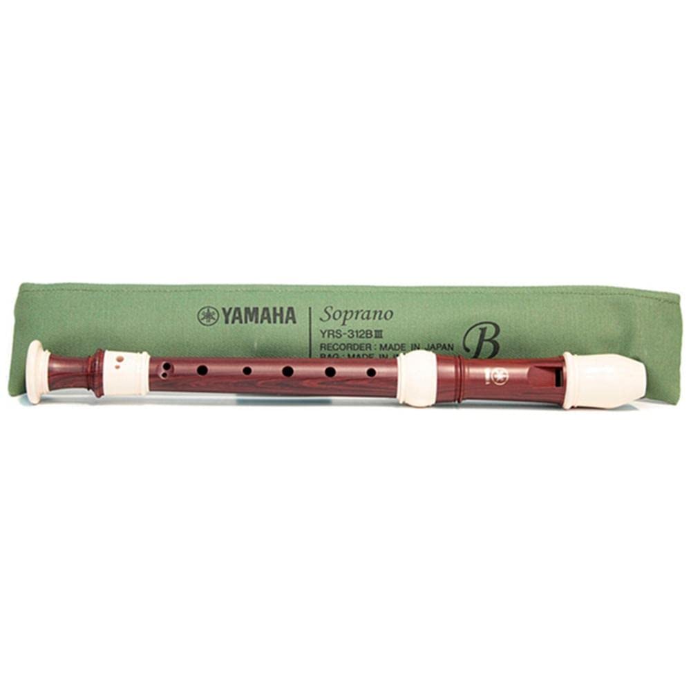YAMAHA Recorder, Soprano, Baroque Fingering, Simulated Rosewood, white trim