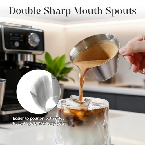 2 Piezas Vasos Medidores de Espresso de Acero Inoxidable miniatura 4