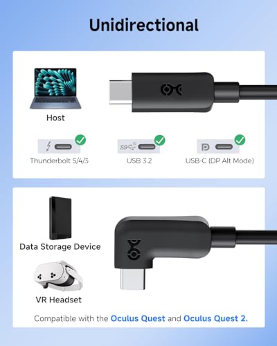 Câble actif USB-C pour casque VR Oculus Quest 2 de 7,5m en noir - 6
