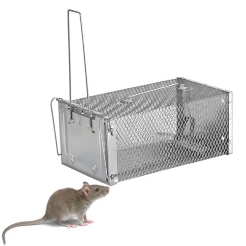 ALLBASA Piege a Rat Metal XXL,Cage Attrape Souris, Cages Capture Piege pour Rats,No Kill, Réutilisable,Attraper Les Rats et Autres Rongeurs pour Usage Intérieure/Extérieure (Lot de 1pcs)