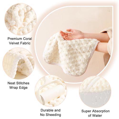 BOJVESH 6Pcs Hanging Hand Dry Towels, Square Microfiber Hand Towels with Hanging Loop - Image 3
