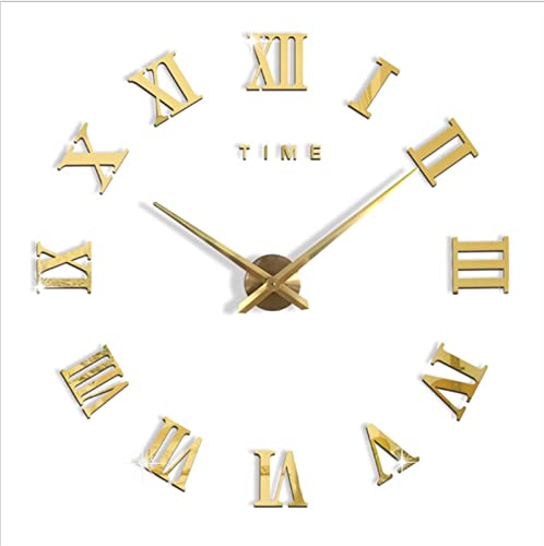 Horloge murale grande taille cadran quartz forme rétro décoration salon adhésif