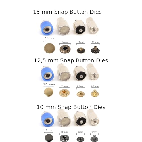 image for DZNTOOLS Rivet Eyelets Grommets Snap Buttons Dies Set for Hand Press M