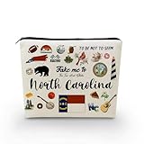1.The Take Me To North Carolina Makeup Bag is made from durable materials. Polyester fiber makes the bag have the characteristics of both durability and softness. The metal zipper and the sponge interlayer ensure the security of your personal stuff. ...