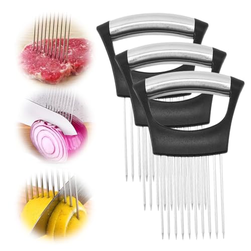 Stainless Steel Onion Slice Holder, Slicing Fruit Egg Slicer Onion