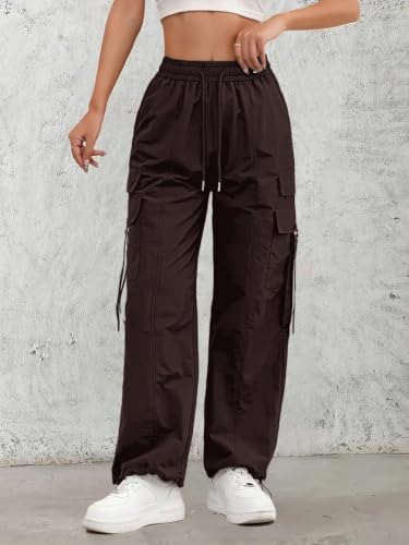 Image of Leriya Fashion Cargo Pants For Woman | Trousers For Womans |High Waist PolyCotton Trouser for Women - Flared Parachute Pants with Side Pockets |Womens Cargo Pant | Track Pant For Womans |Elegant for College & Events (Available in Plus Size)