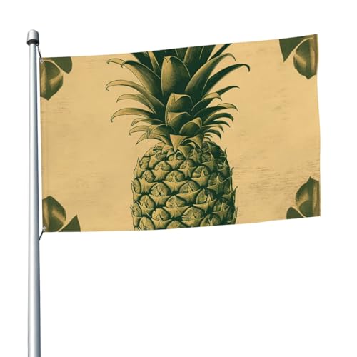 Drapeau bienvenue ananas 1,5x2,4m pour décoration extérieure grand format de jardin