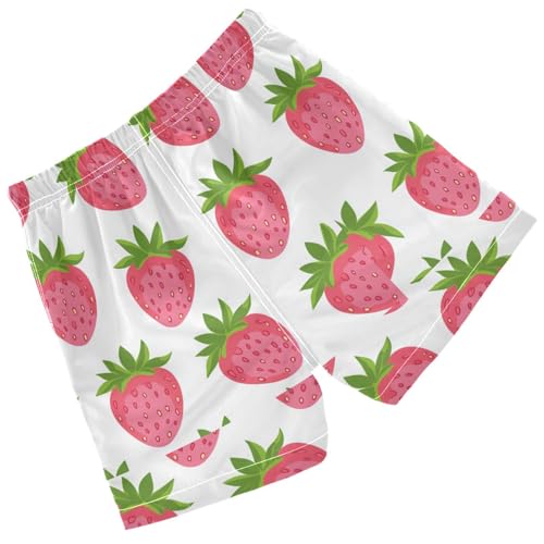 Pigsaly Boys' Swim Board Shorts Leaves Green Strawberry Boy's Swim Trunks Kids Swimwear 2T2