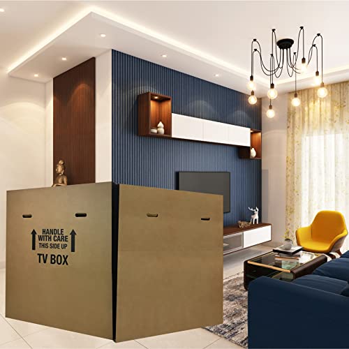 Uboxes Moving Boxes for Your TV Fits 1 LCD/LED up to 70" Plasma, LCD, or LED TV. Moving Box Size : expandable to 70"Length by Width 8" and 40" Height (TV Moving Box - 2 Pack)"
