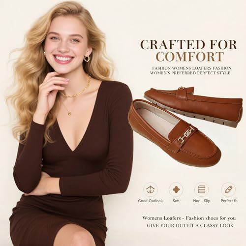 Image of Women's Loafer Shoes Leisure Slip On Work Shoes Comfort Walking Flats