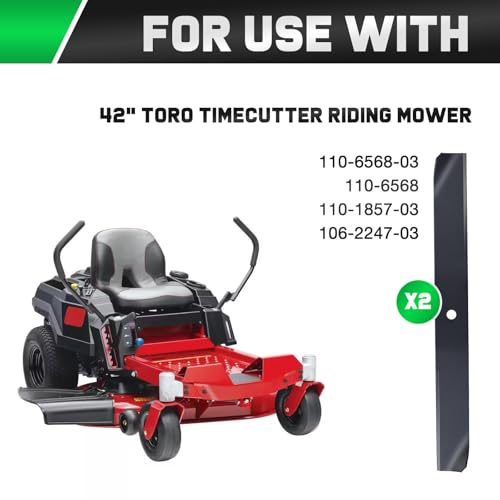 Image of Grasscool 42 inch Deck Time Cutter Zero Turn Toro Mower Blades Replacement | Fits OEM 110-6568-03 106-8744-03,Timecutter SS4235 Z4235 Z4200 SS4260 SS4200 Zero Turn Lawn Tractor,High Lift Bagger Cuts Mow