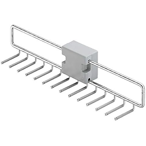 Gedotec Gürtel-Halter montieren Krawattenhalter modern Ablage kompakt - IDEAL | 74 x 455 x 87 mm | für 14 Krawatten | Stahl silberfarben Cover