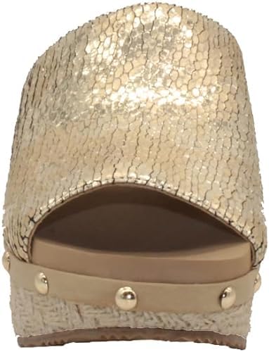 VOLATILE Womens Ravine Metallic Studded Casual Sandals Casual Mid Heel 2-3" - Gold4