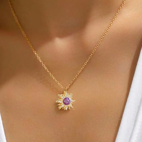 Rapunz Sun Necklace for Women Tangled Necklace Gold Sun Necklaces Opal Pendant Neckalces Healing Crystal Necklaces Christmas Trendy Jewelry4
