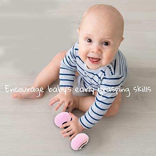 June Garden 6" My First Dumbbell - Plush Baby Rattle Toy - Safe Soft Barbell Workout Toy For Infants Boys And Girls - Pink #TOP2