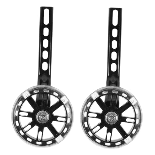 Ruedas de entrenamiento de reemplazo para bicicletas, ruedas auxiliares resistentes al desgaste con soportes estabilizadores negros ajustables, 2 piezas para equilibrio y seguridad de bicicleta miniatura 1