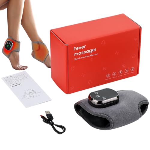 Masajeador de pies eléctrico, dispositivo de envoltura térmica, calentador recargable por USB, 7.09 x 5.12 x 2.17 pulgadas, modos, calentamiento de tobillo, soporte de compresión ajustable, ideal