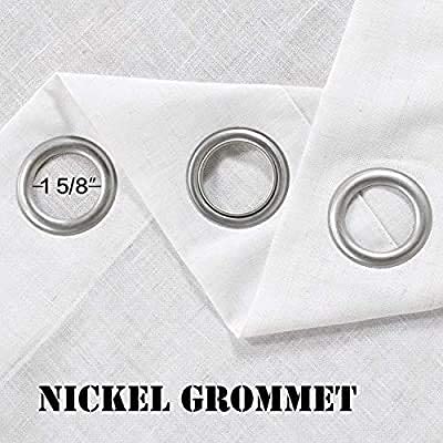 Image of Plain Cotton Linen Sheer Curtains for Door, Balcony, Living Room (7 feet Long, White, Set of 2 Pieces)
