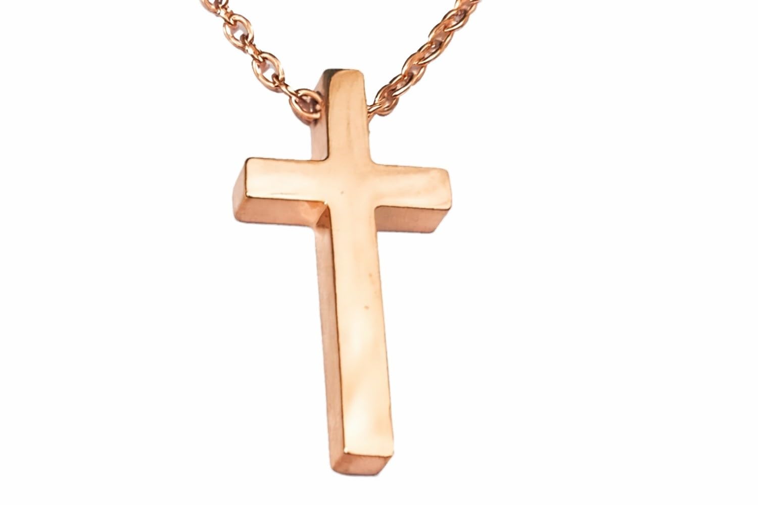athizay Rose Gold Cross pendant with chain for men and women || christ pendant || jesus pendant-picture-31