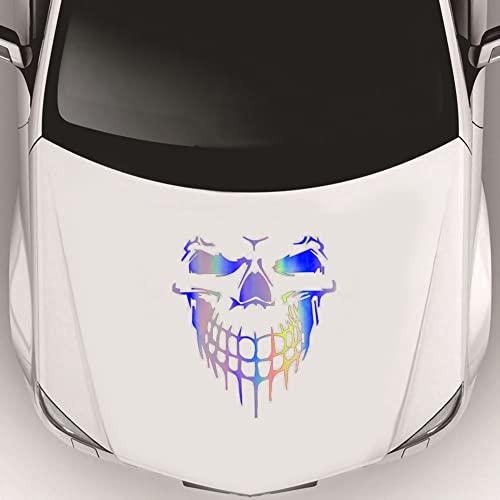 Blueshyhall Pegatina de Calavera para Coche Grande, diseño de Calavera, para el capó del Coche, con Calaveras, Pegatinas para el Coche, Pegatinas de carrocería, Pegatinas para Coche,Colorido Cover