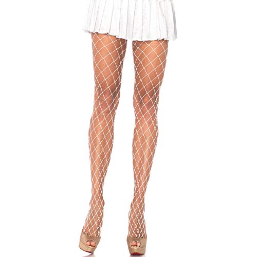 Leg Avenue Collant Résille Blanc Taille Unique