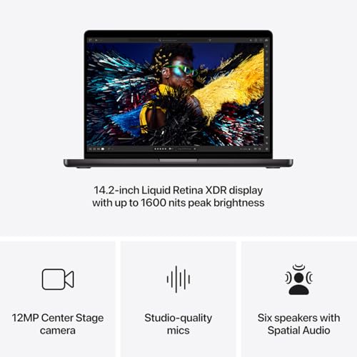 Image of 2024 Apple MacBook Pro with Apple M4 Chip with 10‑core CPU (14.2-inch, 16GB RAM, 512GB SSD Storage) (QWERTY English) Space Black (Renewed)