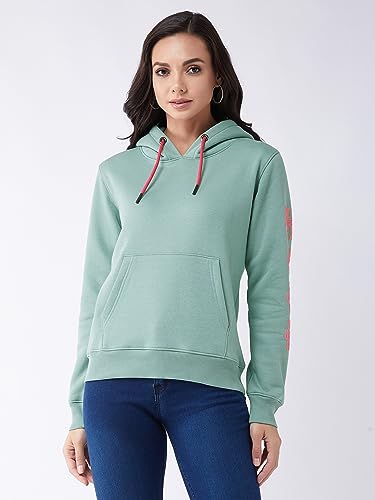 Image of Modeve Women Printed Hooded Sweatshirt for Winter