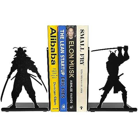HeavenlyKraft Decorative Metal bookends for Shelves Samurai Bookends, Non Skid Book Ends, Book Stopper for Home/Office Decor, Book Ends Fantasy Bookends 7 X 5.51 X 4 Inch/Piece Cover