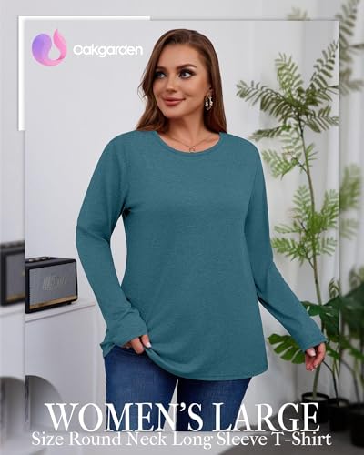 3 Pack Women's Plus Size T Shirt Long Sleeve Cotton Crew Neck Top Casual Basic Loose Fit Fall Tees Tunic Outfit2