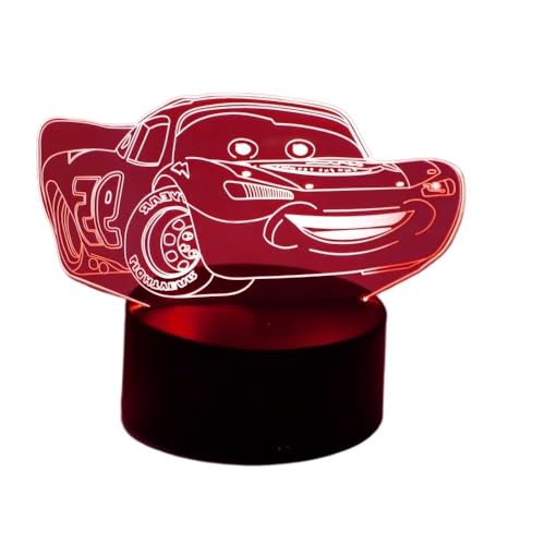 HFIGNIAHQ 3D Lamp DisneyCute Cars LED Night