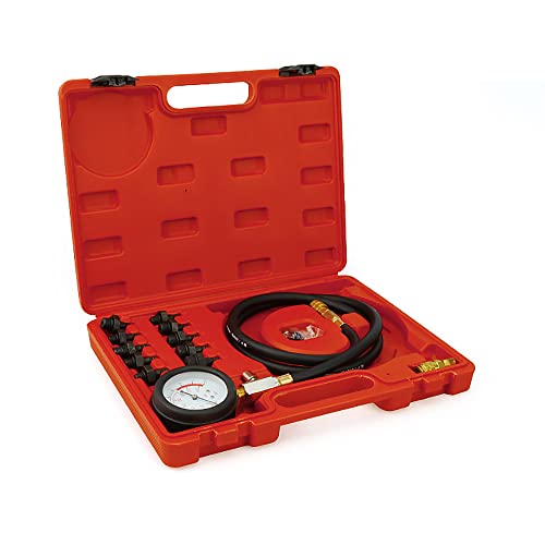 13Pcs Oil Pressure Tester Set, Engine Oil Pressure Gauge Set Auto Repair Cylinder Pressure Gauge Oil Detection Tools 0-140PSI