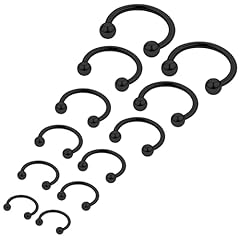 16G Black - 6mm, 8mm, 10mm, 12mm, 14m，16mmm (1 pair each)