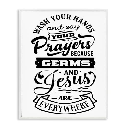 Witty Religious Bathroom Humor Sign, 11 x 14 Inch Framed Giclée Print