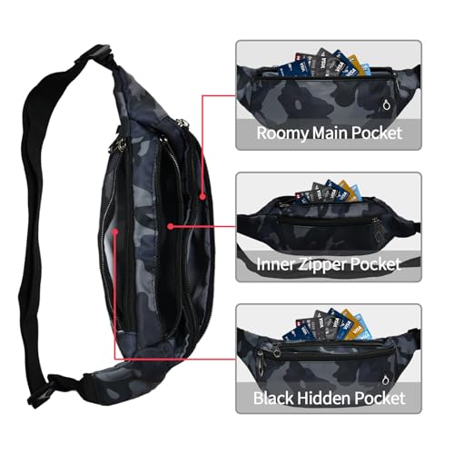 Image of Fanny Packs for Men and Women, Water-Repellent Sports Waist Pack Bag for Travel Hiking Running Hands-free