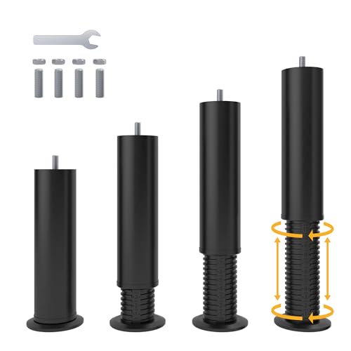 Yireehome Adjustable 8-12 inch Bed Legs Metal Replacement Heavy Duty Leg M8 M10 Thread 4Pcs Support Leg for Adjustable Bed Frame Sofa Cupboard Desk