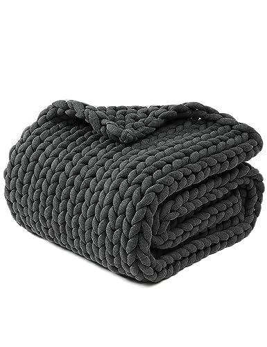 YnM Chunky Throw Blanket, Medium-Weight, Hand...