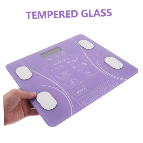Báscula digital de baño violeta con pantalla LED miniatura 4