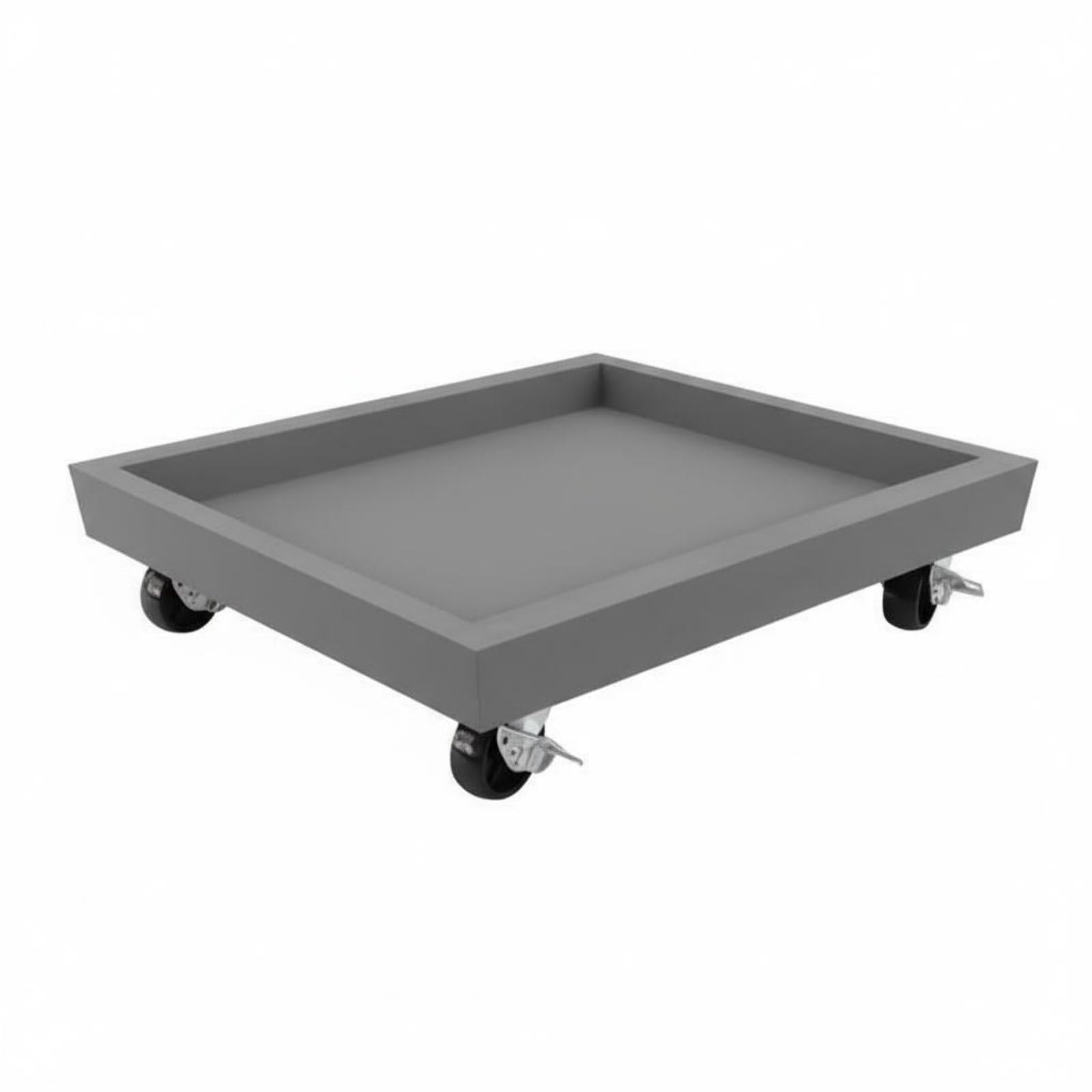 Faux Cement Finish Square Planter Dolly 360 Swivel Casters Rolling Plant Cart Waterproof Mobile Flower Pot Base Heavy Duty for Indoor, Outdoor, Patio, Balcony, 36CM-image-38