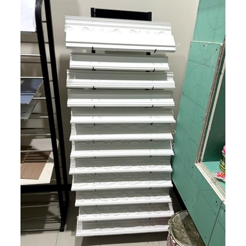 Tableros de madera para muestras de azulejos para materiales de construcción, gran capacidad, rodapiés, estante deslizante (12 piezas)
