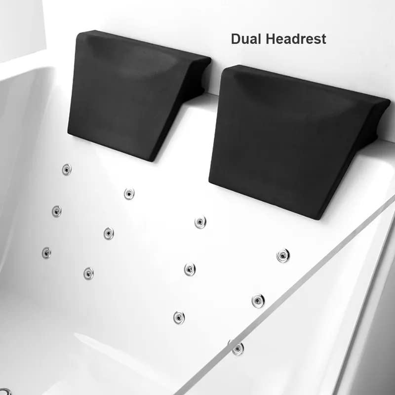 Foto de Bañera de hidromasaje de acrílico LED de 71 pulgadas y decoración de bañera de masaje de agua transparente en blanco bañera de hidromasaje para dos personas con grifo de llenado de bañera (imagen 4)