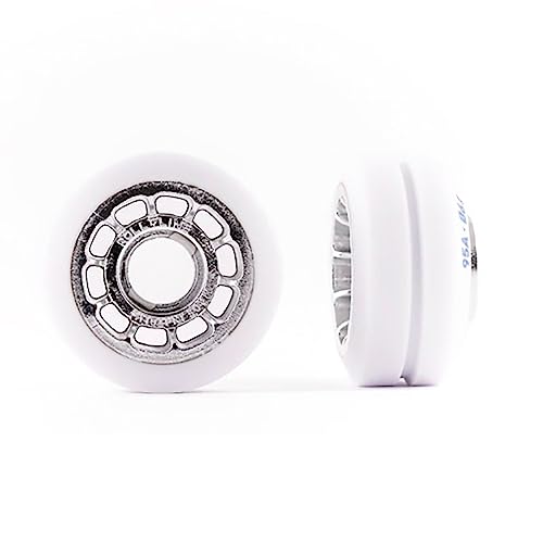 Roll-Line Ice Dance Quad Roller Skate Wheels (Set of 8, 61mm, Hardness Silver 95A)