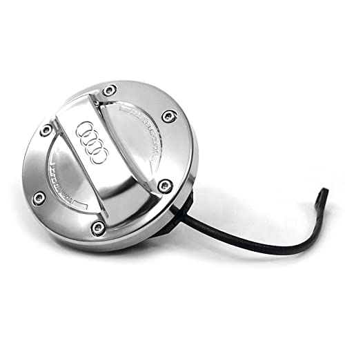 Audi 8Y0071000 tapa de depósito de aluminio con diseño de anillas en color plateado