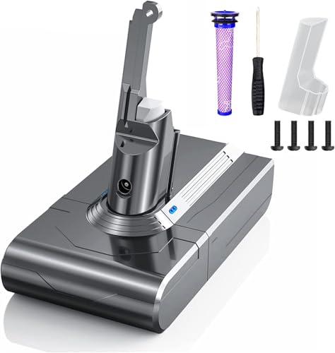 6,000mAh Batteria Dyson V8, BuTurePre Batteria per Dyson V8 SV10 Absolute Animal Fluffy Motorhead...