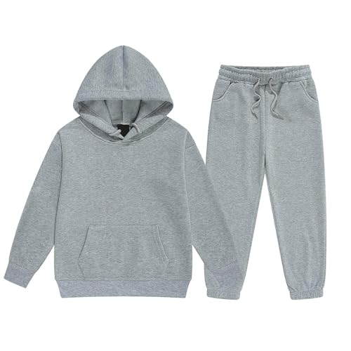 Girls Boys 2pc Tracksuit Athletic Sweatsuits Sets Hooded Sweatshirt and Jogger Sweatpants Clothing Sets for Kids