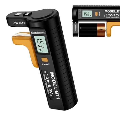 Digital Battery Tester With LCD Display for AA AAA C D 9V 1.5V and Button Cell - Volt Checker for Dry Cell Measurement, Model BT1