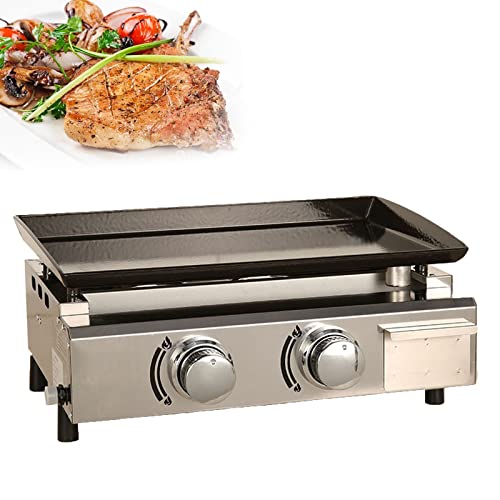 Parrilla a gas, plancha, quemadores, máquina para carne a GLP, placa de cocción de hierro fundido, parrilla para exteriores, mesa portátil grande, plancha de acero antiadherente, placa de cocción Te