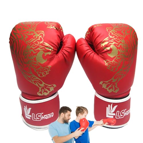 Guantes de boxeo para hombre,Guantes de entrenamiento de boxeo, Guantes de boxeo para niños, Guantes de boxeo con estampado de tigre, guantes de boxeo para adultos, mujeres y hombres, guantes de cuero